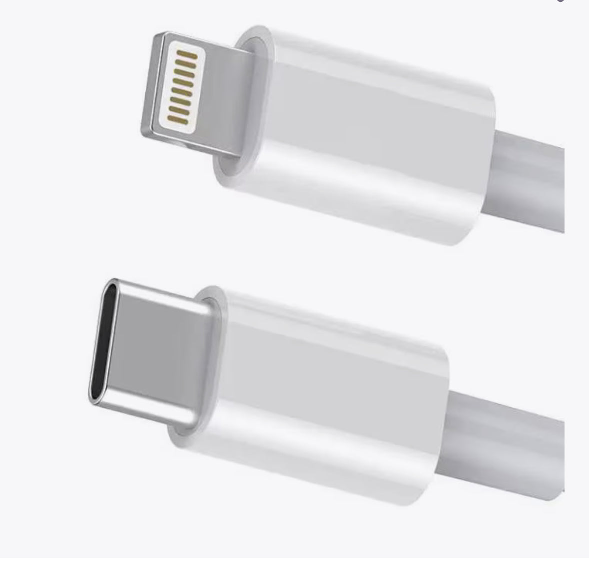 Laddare för iPhone - USB-C - Kabel / Sladd - 20W - Snabbladdare Vit